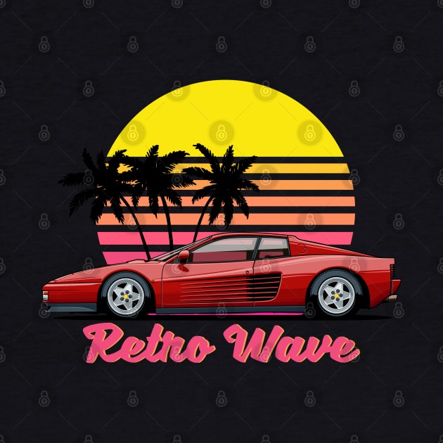 Retro wave Testa rossa by Markaryan